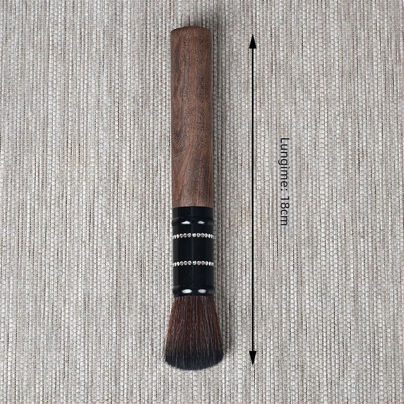 Set de pensule pentru curățarea tacâmului de ceai din lemn de abanos, cu perie Bakelite și accente din lemn de trandafir – accesorii Kung Fu ceai