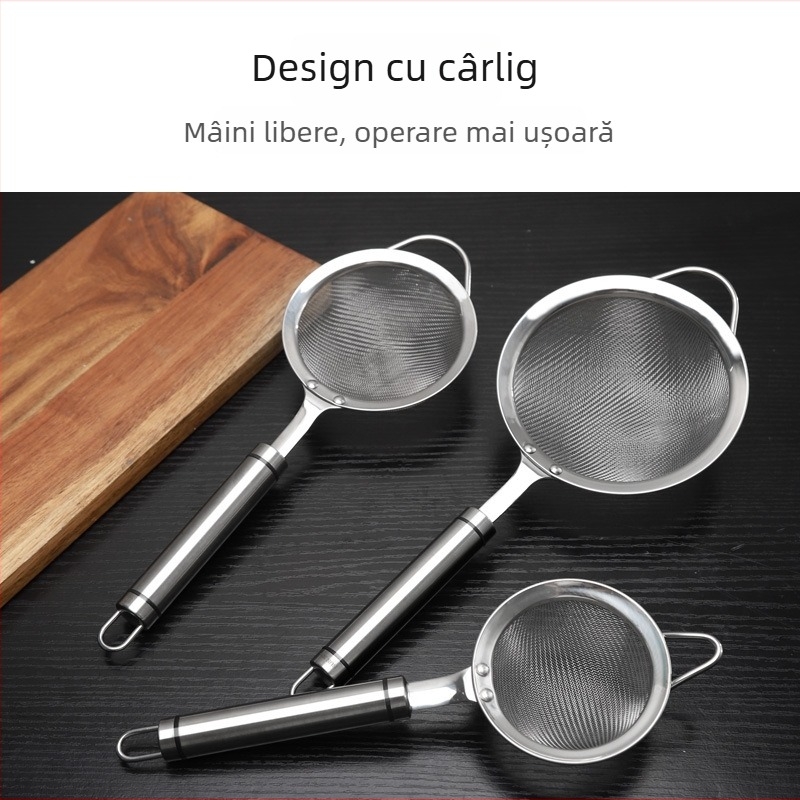 Sită din oțel inoxidabil 304, plasă ultra-fină pentru lapte de soia și sucuri – ustensilă de bucătărie cu cârlig de agățare