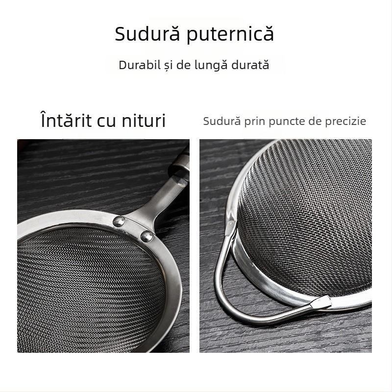 Sită din oțel inoxidabil 304, plasă ultra-fină pentru lapte de soia și sucuri – ustensilă de bucătărie cu cârlig de agățare