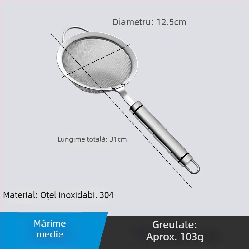 Sită din oțel inoxidabil 304, plasă ultra-fină pentru lapte de soia și sucuri – ustensilă de bucătărie cu cârlig de agățare