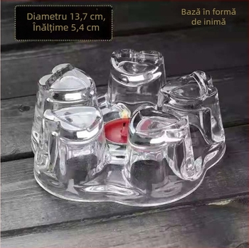 Bază pentru ceainic din sticlă borosilikată, încălzitor circular cu lumânare; accesoriu pentru setul de ceai cu imprimare a logo-ului