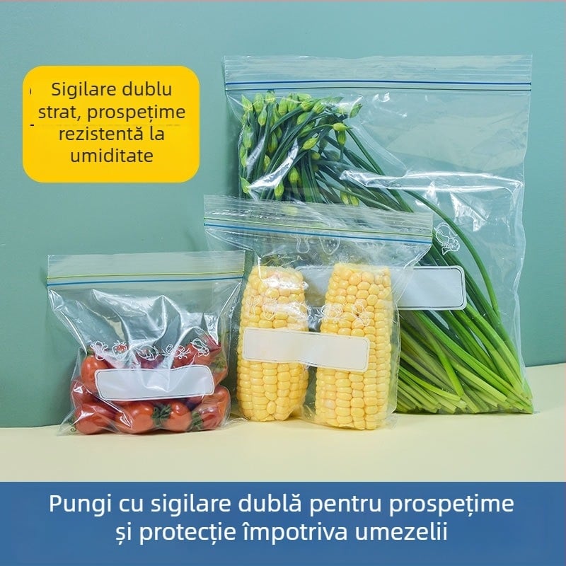 Pungă de depozitare a alimentelor, cu sigilare automată, de calitate alimentară, pentru frigider și congelator, ambalaj economic