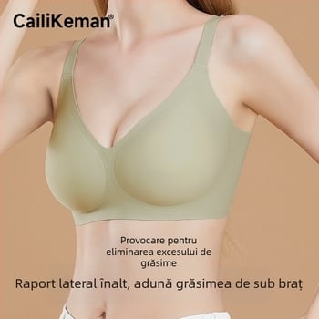 Caiiikeman Sutien fără armături pentru femei cu sâni mici, push-up, susținere laterală, anti-lăsare, respirabil