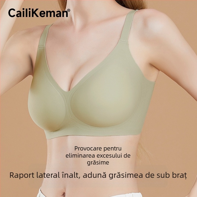 Caiiikeman Sutien fără armături pentru femei cu sâni mici, push-up, susținere laterală, anti-lăsare, respirabil