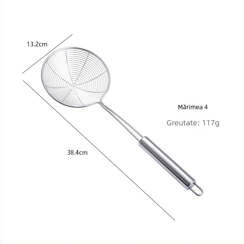 Filtru din oțel inoxidabil cu plasă pentru prăjit în ulei, sită mare cu tub circular