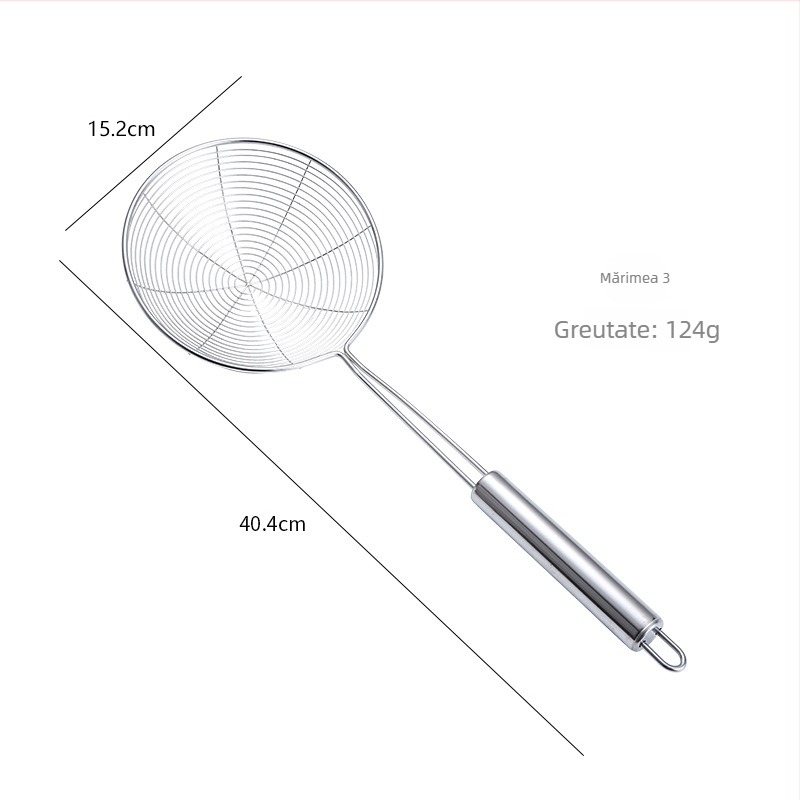 Filtru din oțel inoxidabil cu plasă pentru prăjit în ulei, sită mare cu tub circular