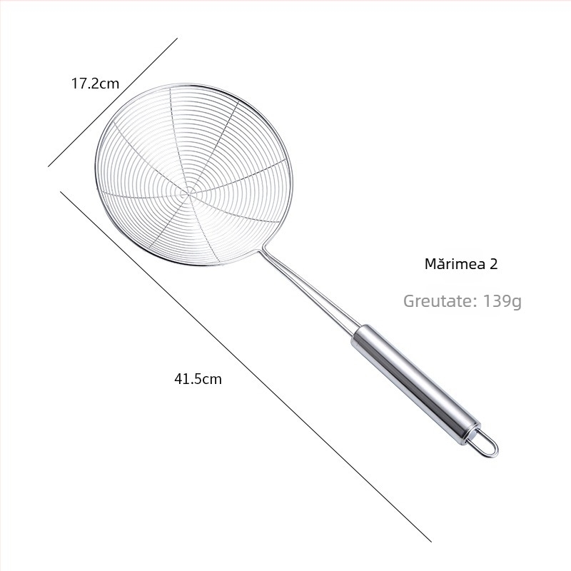Filtru din oțel inoxidabil cu plasă pentru prăjit în ulei, sită mare cu tub circular