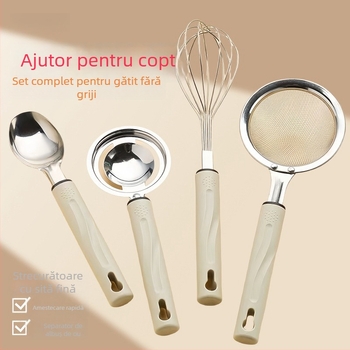 Lingură cu sită din oțel inoxidabil, cu sită fină pentru bucătărie — sită pentru făină, filtru pentru lapte de soia și tel pentru ouă