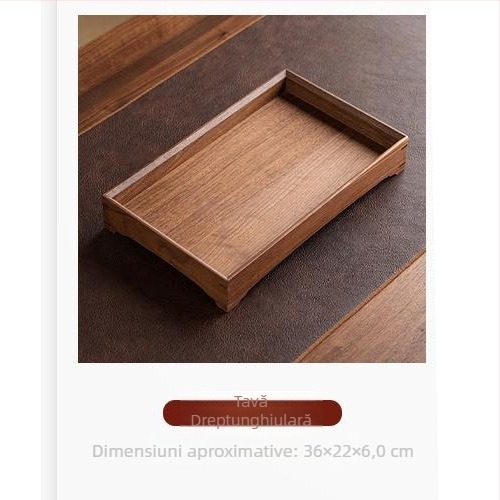 Tavă pentru ceai din lemn de nuc, cutie de depozitare și farfurie pentru gustări – accesorii pentru ceremonia ceaiului