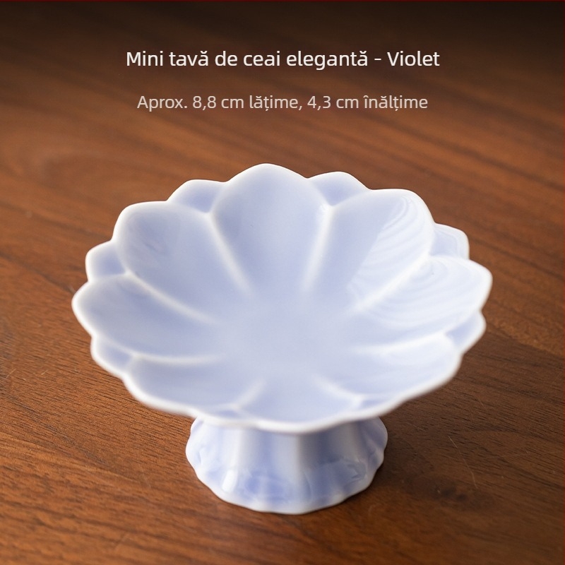 Farfurie mică cu picioruțe elegante pentru fructe, gustări și produse de patiserie – accesorii pentru ceremonia ceaiului