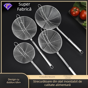 Lingură-șurătoare din oțel inoxidabil cu cârlig – pentru supă fierbinte, prăjire și scurgerea tăiețeilor