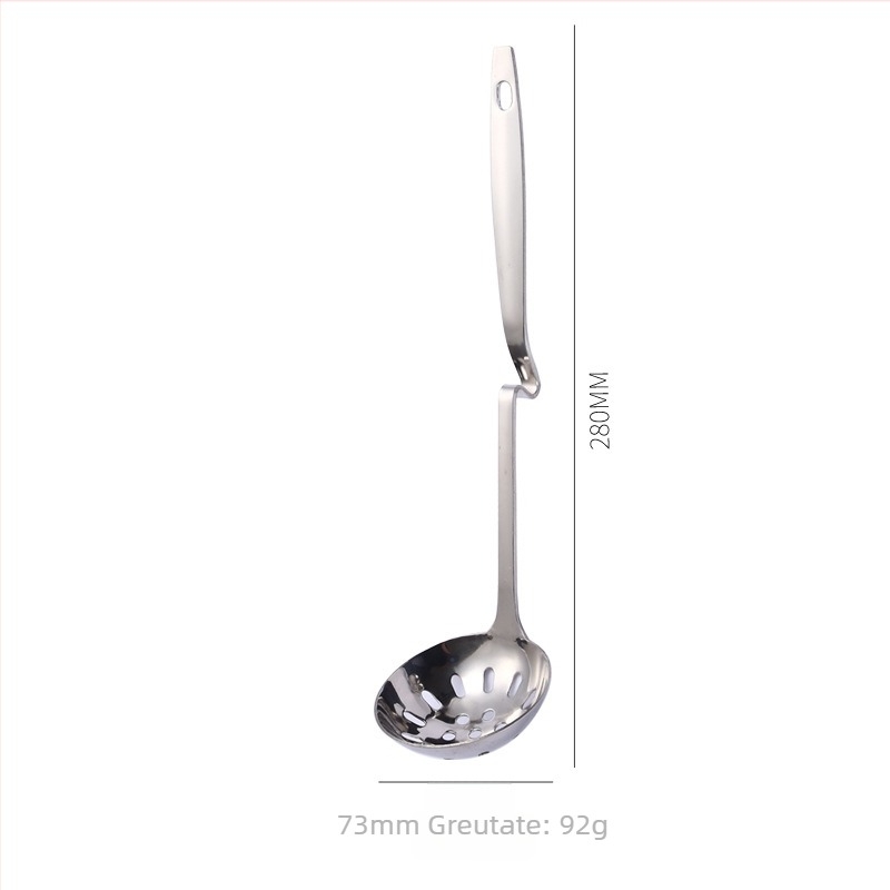 Lingură de supă din oțel inoxidabil, cu margine de sprijin și strecurătoare, pentru hot pot