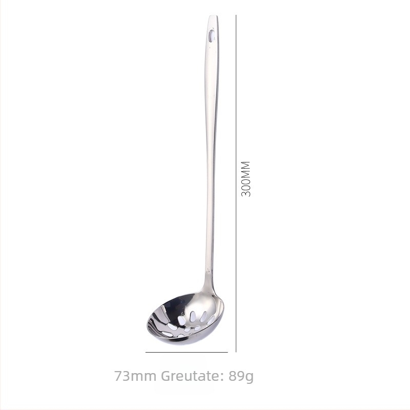 Lingură de supă din oțel inoxidabil, cu margine de sprijin și strecurătoare, pentru hot pot