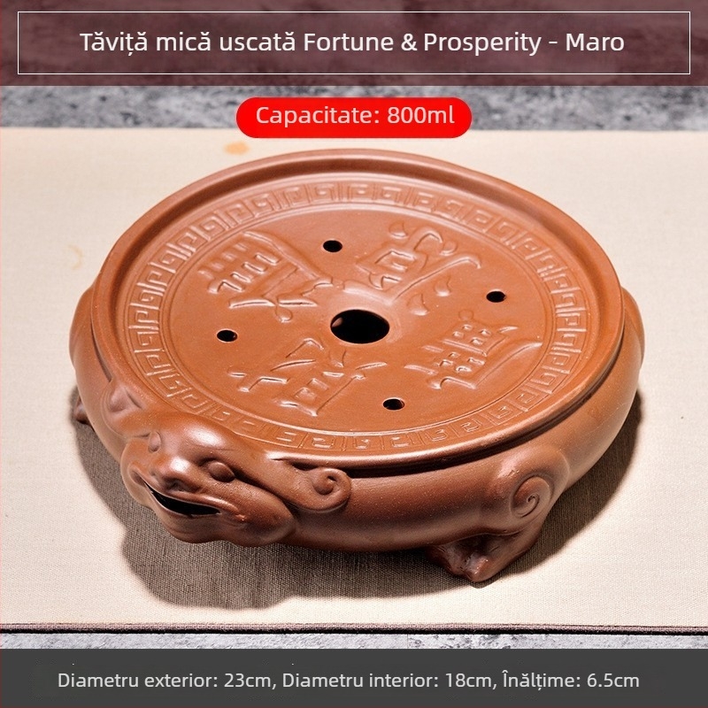 Set Purple Sand pentru ceai: suport pentru ceainic, farfurie pentru ceai, bază de uscare, platou pentru ceai — set Kung Fu ceai