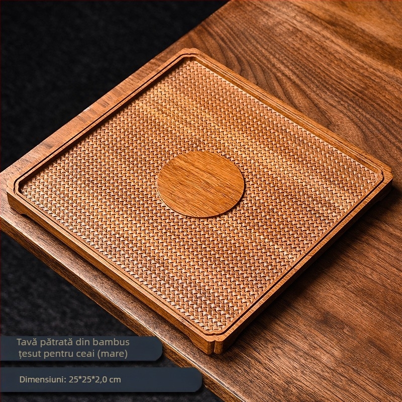 Suport rotund din bambus pentru ceainic – accesorii vintage de ceremonie a ceaiului, design pătrat, pentru casă și birou