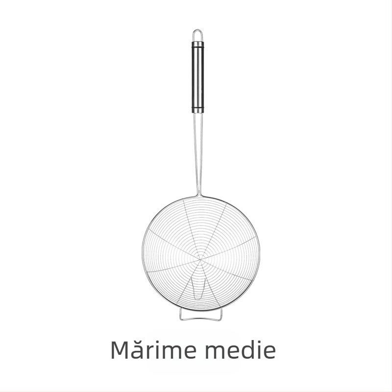Strecurător din oțel inoxidabil, cu cârlig, mare – pentru oale, prăjire și tăiței