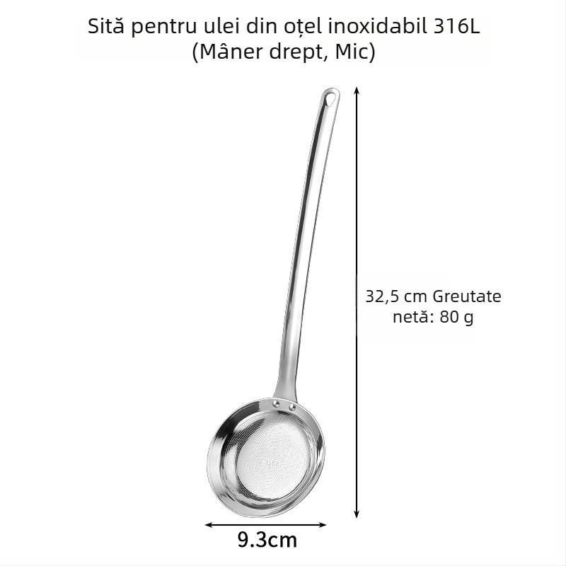 Hong Junda 316L oțel inoxidabil: lingură-filtru pentru ulei, filtr pentru resturi de suc, plasă metalică filtrantă, anti-stropire