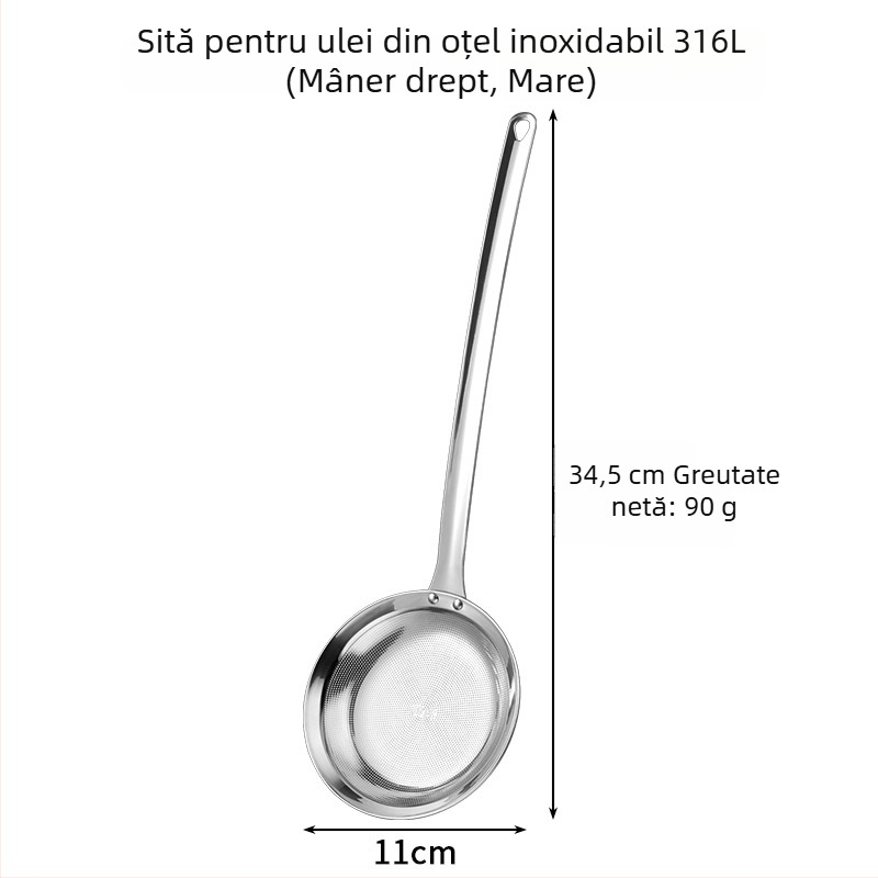 Hong Junda 316L oțel inoxidabil: lingură-filtru pentru ulei, filtr pentru resturi de suc, plasă metalică filtrantă, anti-stropire