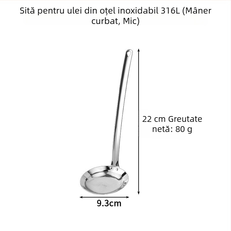 Hong Junda 316L oțel inoxidabil: lingură-filtru pentru ulei, filtr pentru resturi de suc, plasă metalică filtrantă, anti-stropire