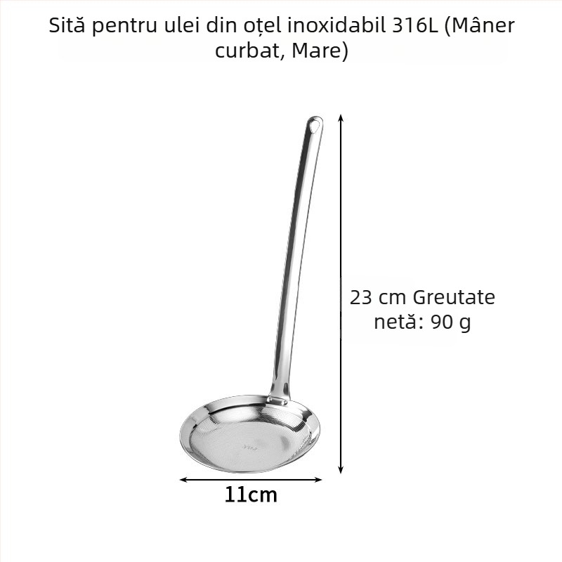 Hong Junda 316L oțel inoxidabil: lingură-filtru pentru ulei, filtr pentru resturi de suc, plasă metalică filtrantă, anti-stropire