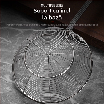 Oțel inoxidabil, mâner pătrat, sită cu sârmă dublă pentru oale fierbinți, tăiței, găluște și preparate prăjite, sită de bucătărie, protecție împotriva arsurilor