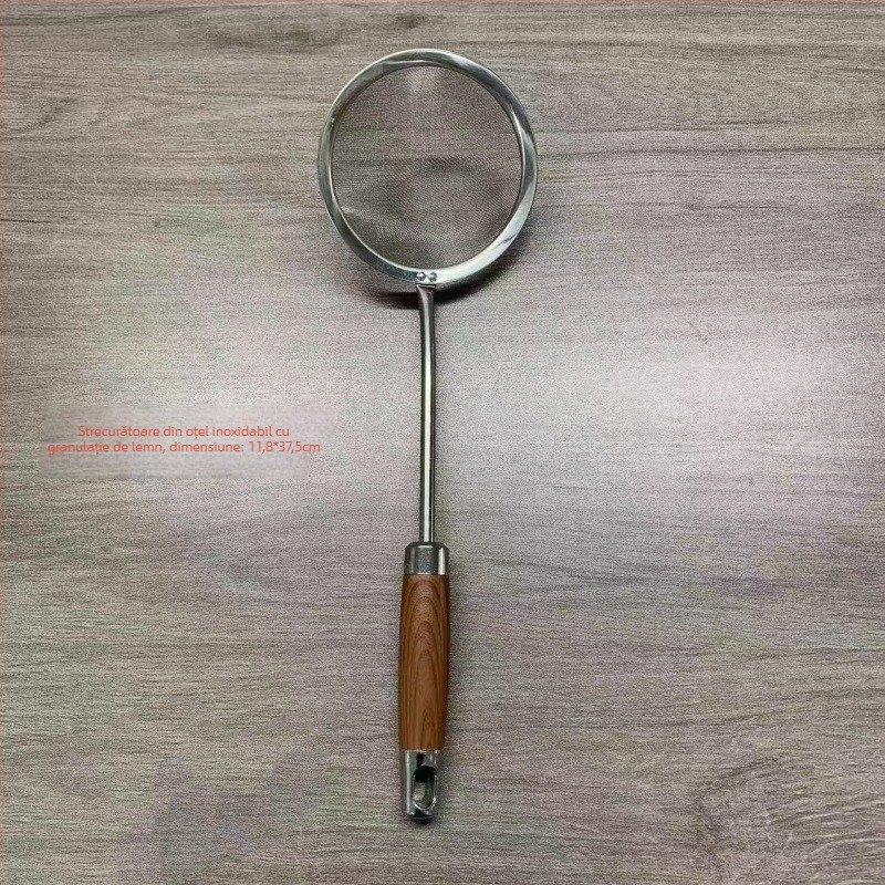 Lingură-strecurătoare din oțel inoxidabil, cu plasă ultra-fină, pentru hot pot și filtrarea uleiului; potrivită pentru lapte de soia și făină
