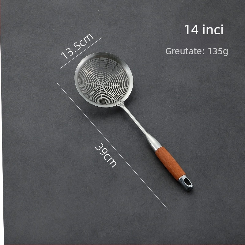 Colander pentru bucătărie de casă, cu cârlig la capăt, oțel inoxidabil 304, sită filtrantă
