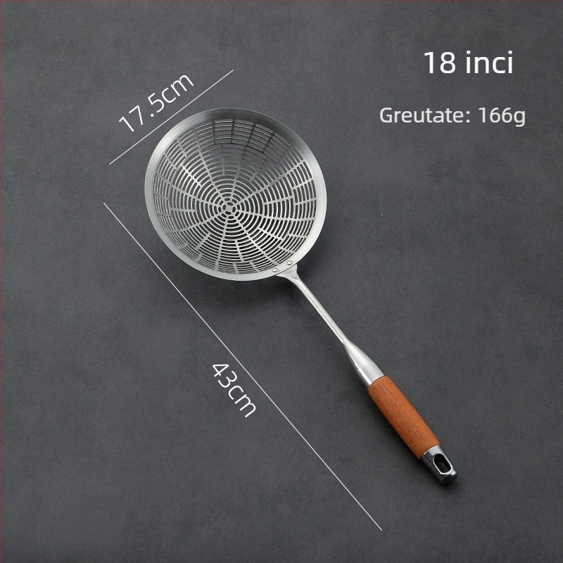 Colander pentru bucătărie de casă, cu cârlig la capăt, oțel inoxidabil 304, sită filtrantă