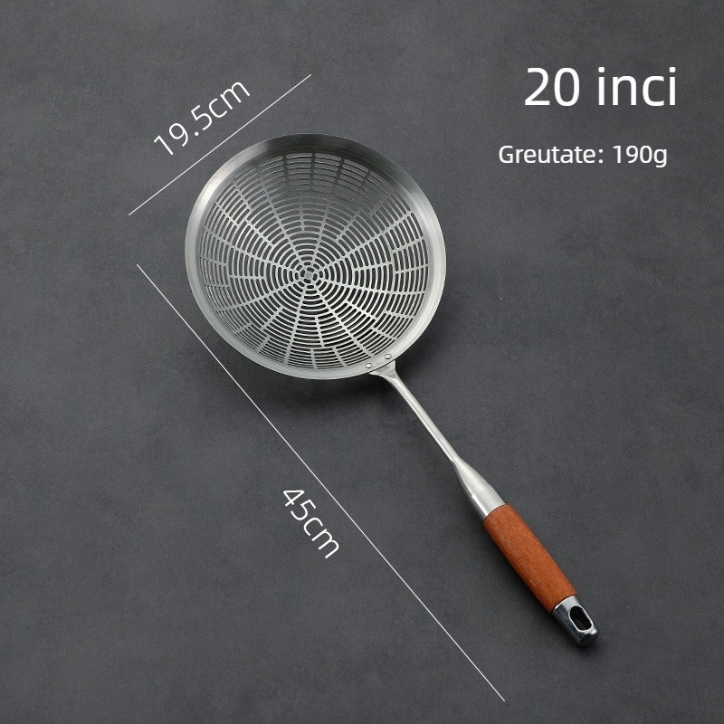 Colander pentru bucătărie de casă, cu cârlig la capăt, oțel inoxidabil 304, sită filtrantă