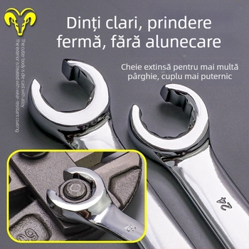 Cheie cu deschidere dublă pentru conducte de frână, cap hexagonal, unealtă de demontare
