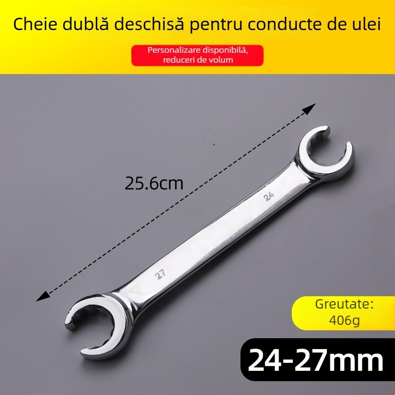 Cheie cu deschidere dublă pentru conducte de frână, cap hexagonal, unealtă de demontare