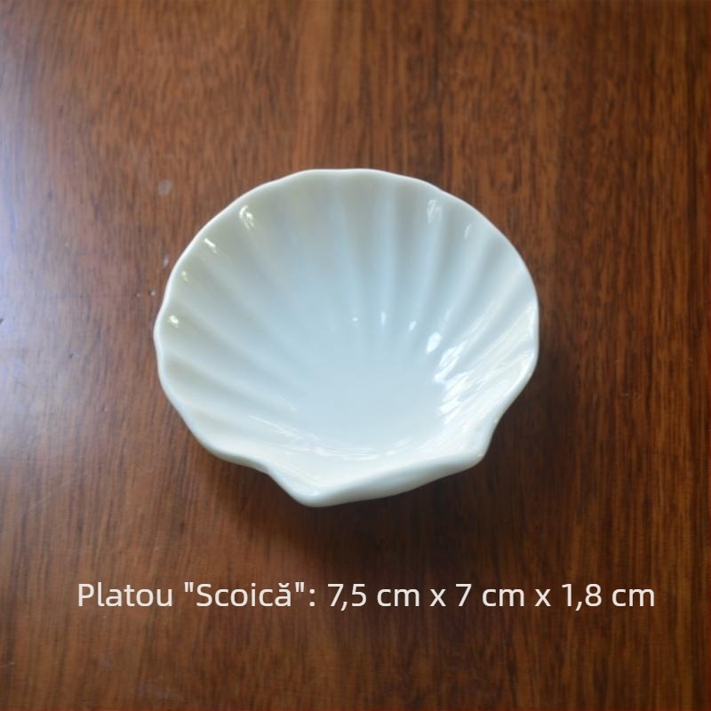 Farfurie rotundă din porțelan pentru sosuri și gustări; farfurioară de muștar; culoare solidă, stil chinezesc; ideal cadou