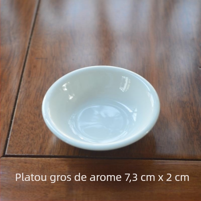 Farfurie rotundă din porțelan pentru sosuri și gustări; farfurioară de muștar; culoare solidă, stil chinezesc; ideal cadou