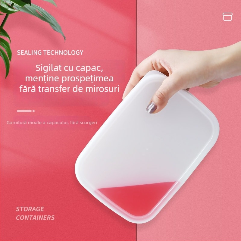 Cutie din plastic pentru păstrarea alimentelor, cu capac, pentru frigider, cutie de prânz