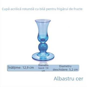 Pahar acrilic pentru fructe cu suport colorat pentru furculițe de fructe și cupe pentru scobitori