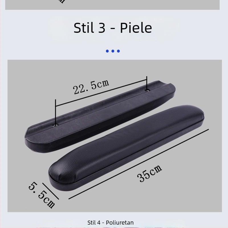 Braț universal pentru scaun cu rotile, din ABS plastic, piele și burete, PU impermeabil, rezistent la abraziune și impact