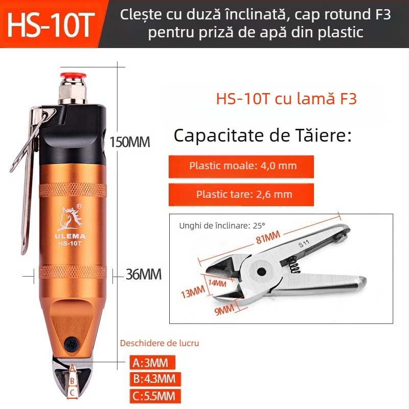 ULEMA Foarfece pneumatice – tăiere plastic și cabluri, model HS-30T