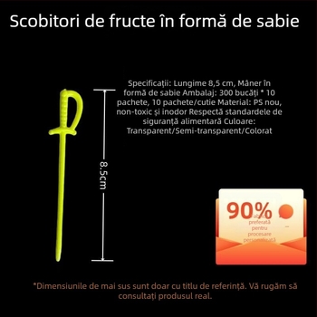 Furculițe din plastic pentru fructe, de unică folosință, ambalate individual, destinate magazinelor de fructe, vânzare en gros
