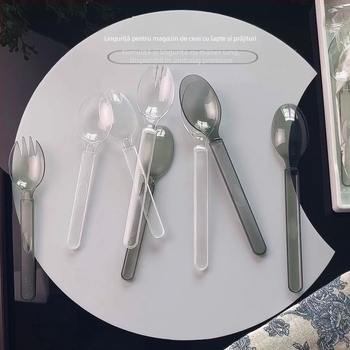 Linguri de unică folosință pentru ceai cu lapte, ambalare individuală, de calitate alimentară, linguri mai groase în formă de pepene, linguri pentru amestecarea orezului, cutie en-gros pentru uz comercial.