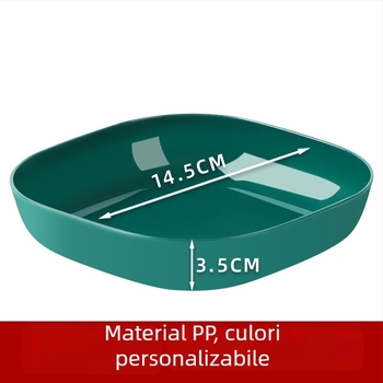 Farfurie pătrată din plastic pentru salate și gustări, diametrul 14–14,9 cm, compatibilă cu microundele