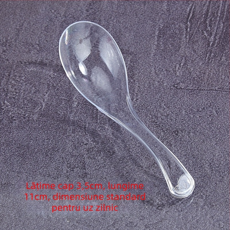 Linguri de plastic de unică folosință, ambalate individual, îngroșate, pentru comenzi la pachet; potrivite pentru supă, orez și desert.