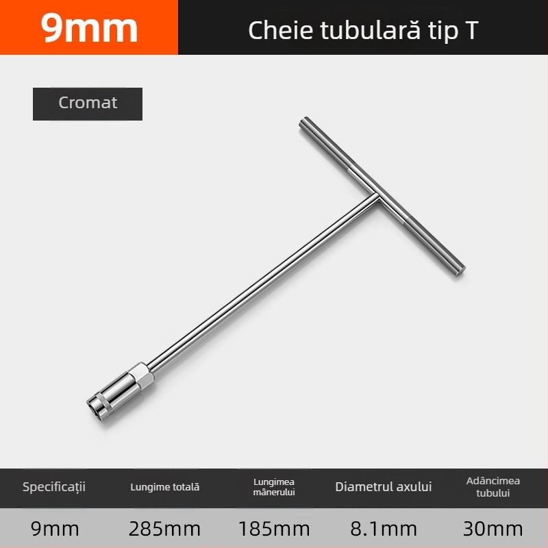 Set de chei cu soclu în formă de T pentru întreținerea autoturismelor și motocicletelor, tijă de extensie multifuncțională, cap hexagonal exterior 8–16 mm