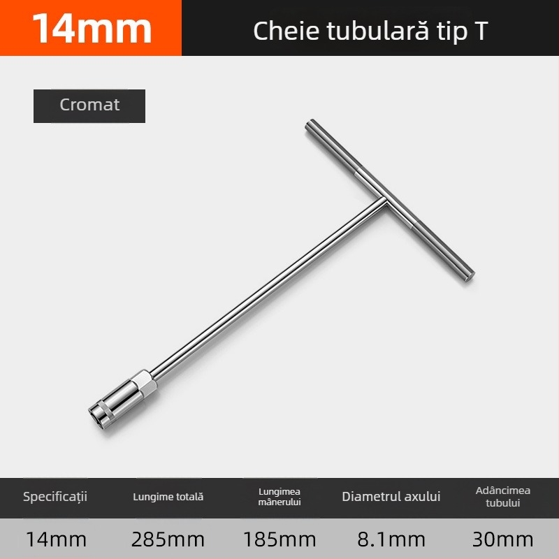 Set de chei cu soclu în formă de T pentru întreținerea autoturismelor și motocicletelor, tijă de extensie multifuncțională, cap hexagonal exterior 8–16 mm