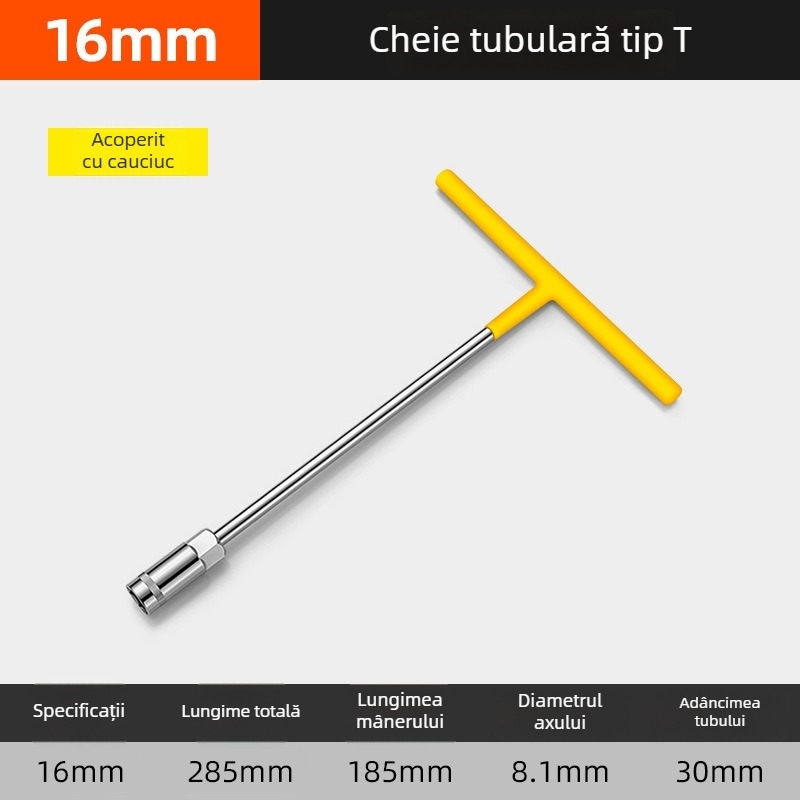 Set de chei cu soclu în formă de T pentru întreținerea autoturismelor și motocicletelor, tijă de extensie multifuncțională, cap hexagonal exterior 8–16 mm