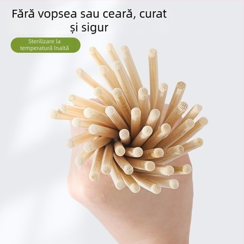 Bețișoare de bambus, de unică folosință, ambalate individual, cu închidere sigilată, 50 de perechi, pentru uz casnic și pentru livrare, pachet portabil