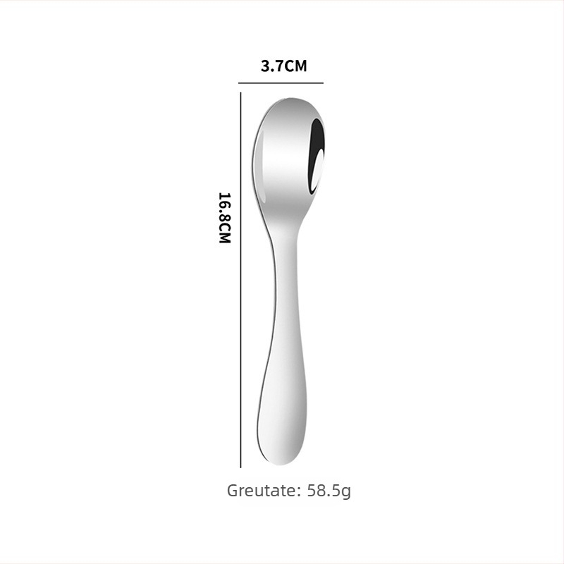 Set de tacâmuri din oțel inoxidabil, patru piese: cuțit, furculiță, lingură de supă și lingură de desert