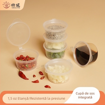 Cupe pentru sos de 2 oz pentru dipping, bețișoare de unică folosință, recipiente pentru condimente pentru takeout