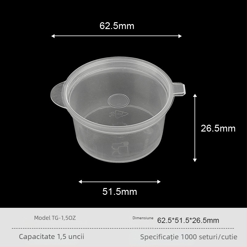 Cupe pentru sos de 2 oz pentru dipping, bețișoare de unică folosință, recipiente pentru condimente pentru takeout