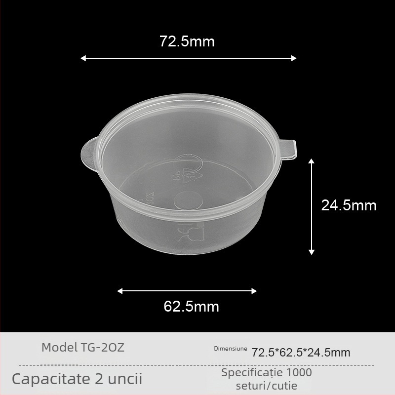 Cupe pentru sos de 2 oz pentru dipping, bețișoare de unică folosință, recipiente pentru condimente pentru takeout