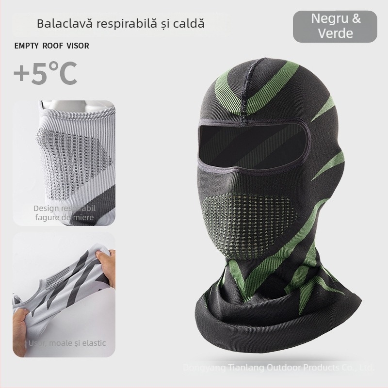 Mască de iarnă pentru ciclism în aer liber – unisex, groasă, elastică, rezistentă la vânt și frig, mască de față